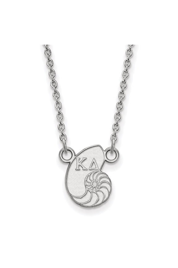 925 Sterling Silver Cable Necklace Chain LogoArt Kappa Delta Sorority Symbol Extra Small Pendant 18 inch 9 mm