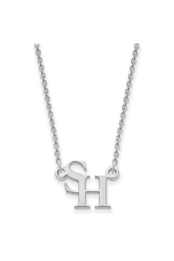 925 Sterling Silver Cable Necklace Chain LogoArt Sam Houston State University Small Pendant 18 inch 15 mm