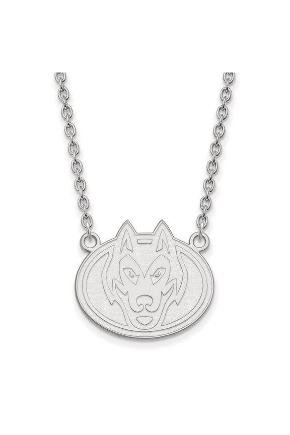 925 Sterling Silver Cable Necklace Chain LogoArt St. Cloud State University Husky Large Pendant 18 inch 22 mm