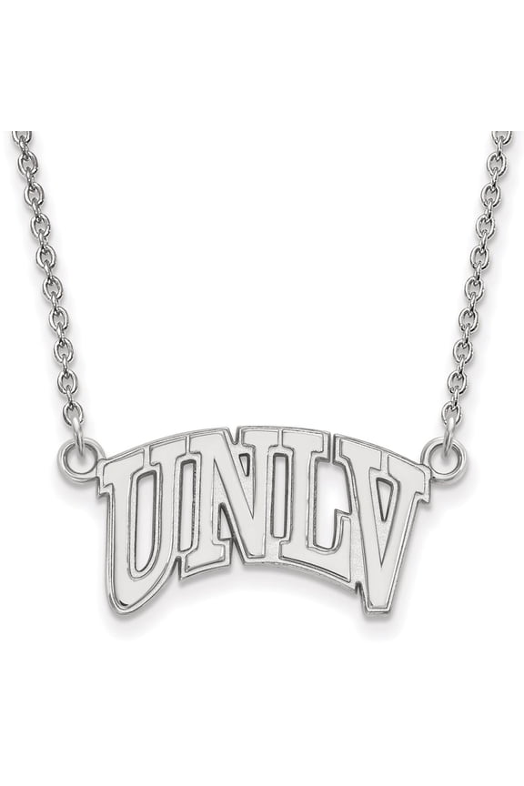 925 Sterling Silver Cable Necklace Chain LogoArt University of Nevada-Las Vegas U-N-L-V Small Pendant 18 inch