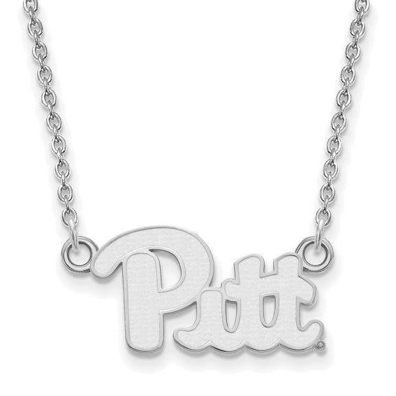 Sterling Silver LogoArt Official Licensed Collegiate 18in University of Pittsburgh (Pitt) Small Pendant w/Necklace
