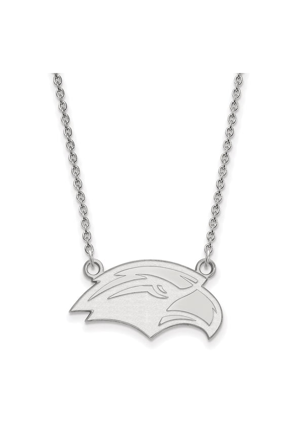 925 Sterling Silver Cable Necklace Chain LogoArt University of Southern Mississippi Eagle Small Pendant 18 inch 23 mm