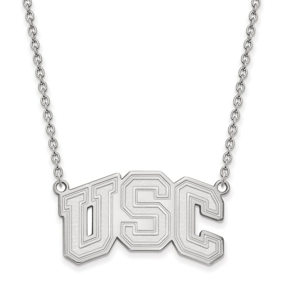 925 Sterling Silver Cable Necklace Chain University of Southern California U-S-C Large Pendant 18 inch 36 mm