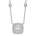 thumbnail image 1 of 925 Sterling Silver Cable Necklace with Pendants Chain Rhod-pltd Square CZ Pendant w/2in ext 4-Station 16 inch, 1 of 4