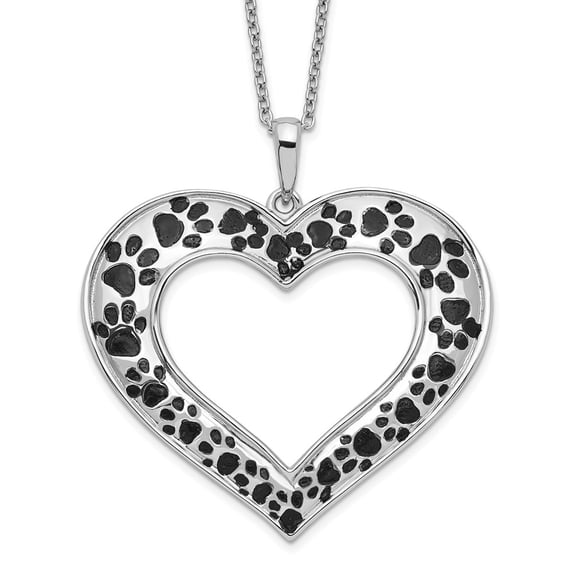 925 Sterling Silver Cable Necklace with Pendants Chain Sentimental Expressions Antiqued Animal Lover 18in. 18 inch