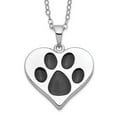 thumbnail image 1 of 925 Sterling Silver Cable Necklace with Pendants Chain Sentimental Expressions Antiqued Black Paw In Heart Ash Holder 18in. 18 inch, 1 of 7