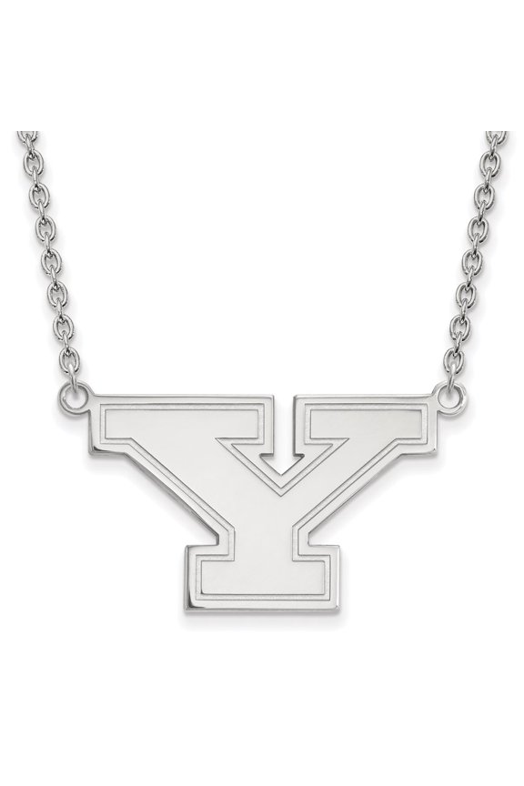 925 Sterling Silver Cable Themed Necklace Chain LogoArt Youngstown State University Letter Y Large Pendant 18 inch 29 mm