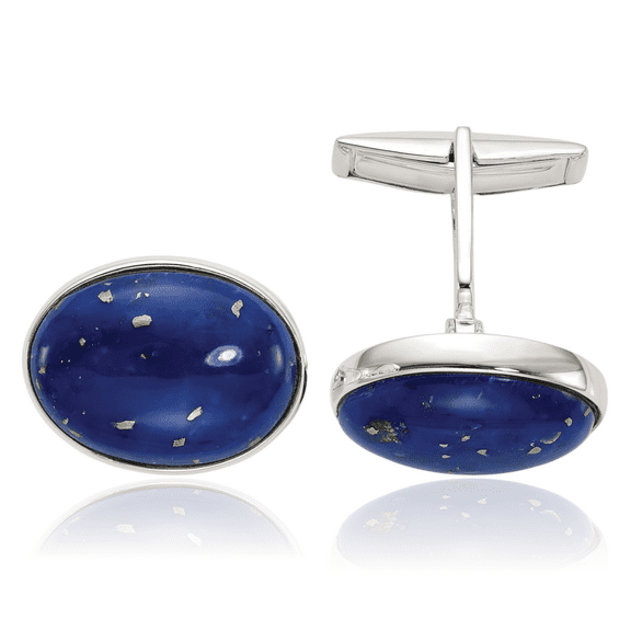 925 sterling silver cabochon lapis lazuli cuff links