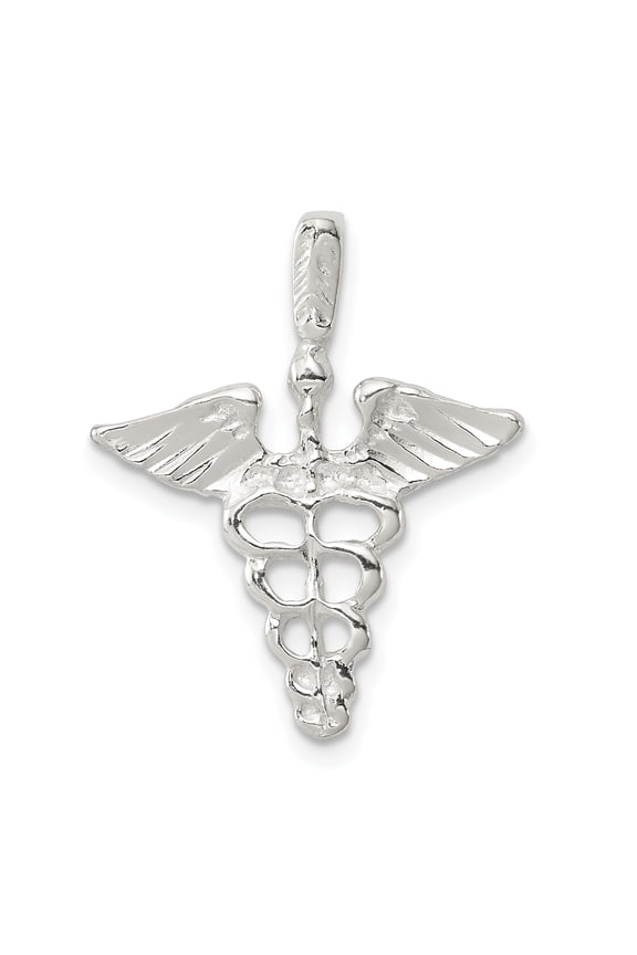 925 Sterling Silver Caduceus Charm Pendant