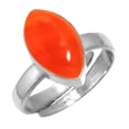 thumbnail image 1 of 925 Sterling Silver Carnelian Gemstone Handmade Adjustable Toe Ring, 1 of 4