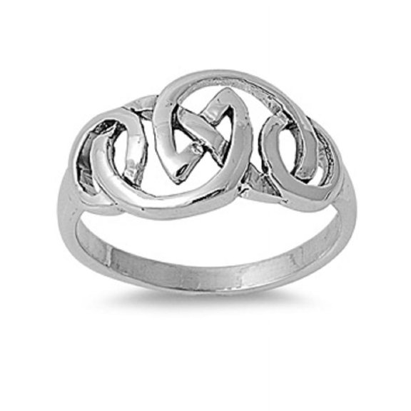 925 Sterling Silver Celtic Gaelic Innovation Ring Size 9