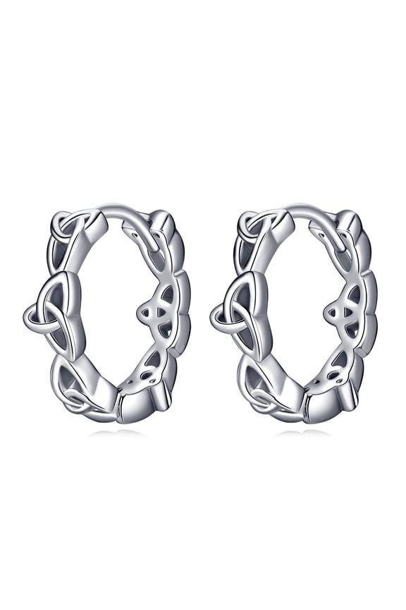 925 Sterling Silver Celtic Hoop Earrings Irish Knot Hoop Earrings Jewelry for Women Men