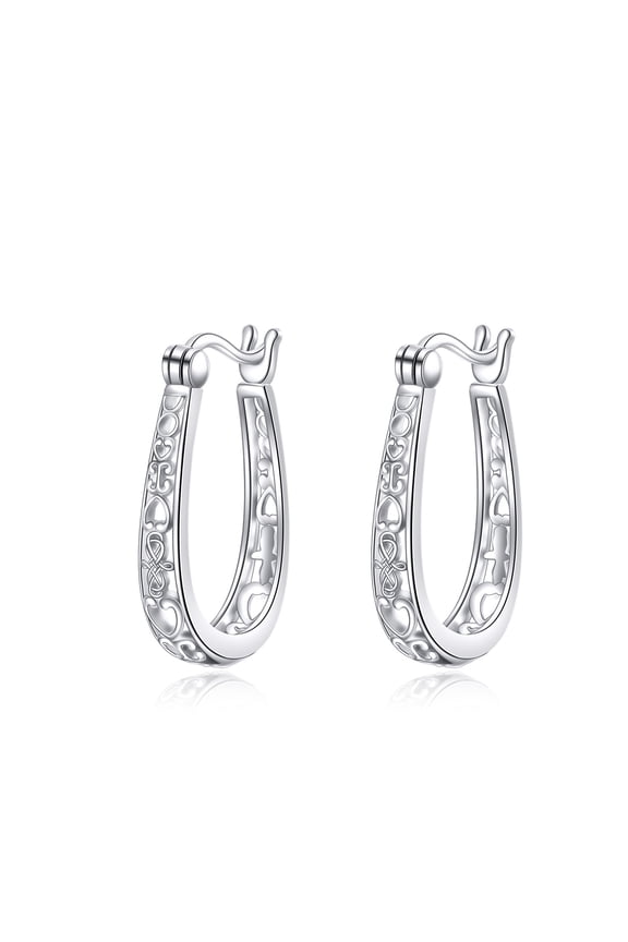 925 Sterling Silver Celtic Hoop Earrings for Women