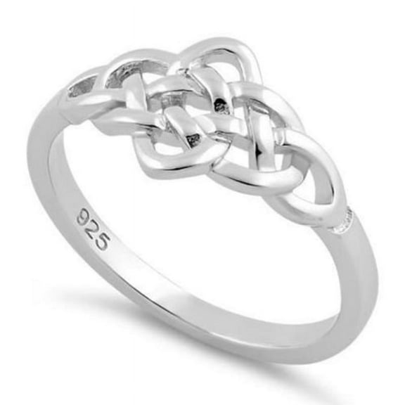 925 Sterling Silver Celtic Knot Band Stackable Ring Unisex Jewelry Gift