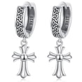 thumbnail image 1 of 925 Sterling Silver Celtic Knot Cross Dangle Earrings Celtic Cross Jewelry Gifts, 1 of 4