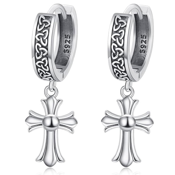 925 Sterling Silver Celtic Knot Cross Dangle Earrings Celtic Cross Jewelry Gifts