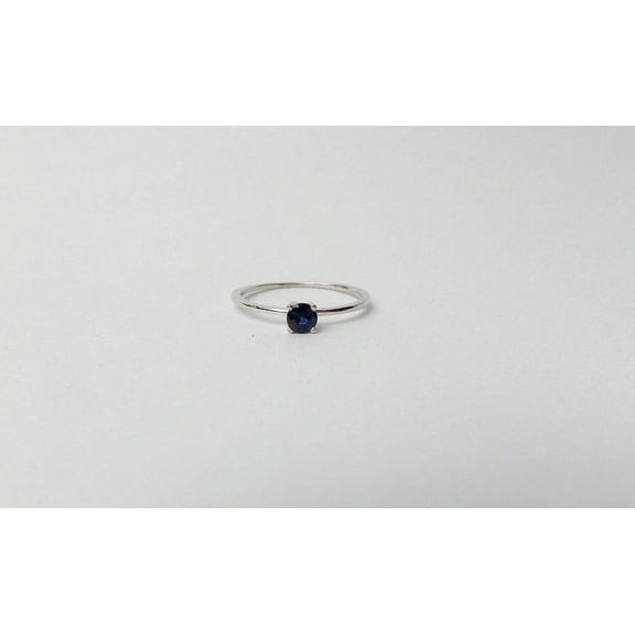 925 Sterling Silver Certified 0.25 Carat Blue Sapphire Ring
