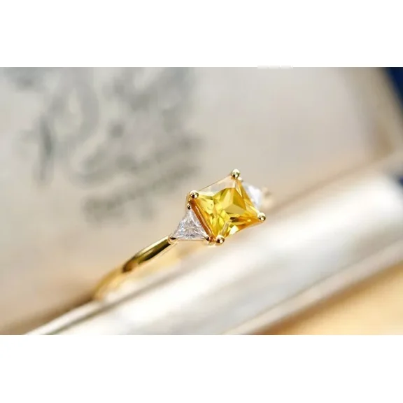 925 Sterling Silver Certified Natural Yellow Sapphire Handmade Ring