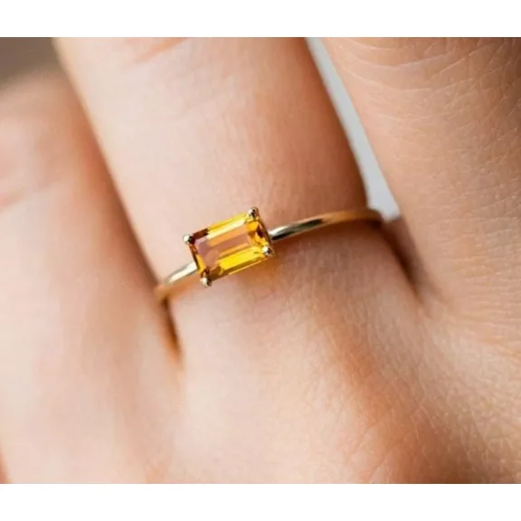 925 Sterling Silver Certified Natural Yellow Sapphire Handmade Ring