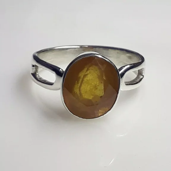 925 Sterling Silver Certified Natural Yellow Sapphire Handmade Ring