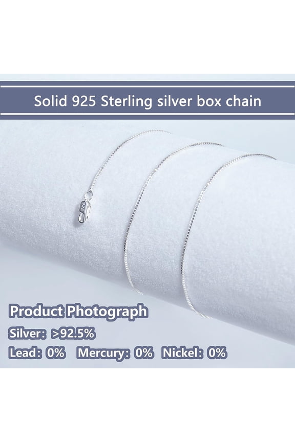 925 Sterling Silver Chain 0.8Mm Delicate Box Chain - Italian Necklace Chain - Tiny&Thin&Strong -Friendly Price & Quality 14"-30"[o1382]