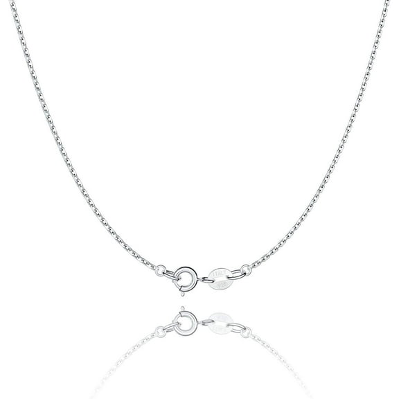 925 Sterling Silver Chain Necklace Chain for Women 1.1mm Cable Chain Necklace Upgraded Spring-Ring Clasp - Thin & Sturdy - Italian Quality 16/18/20/22/24 Inch