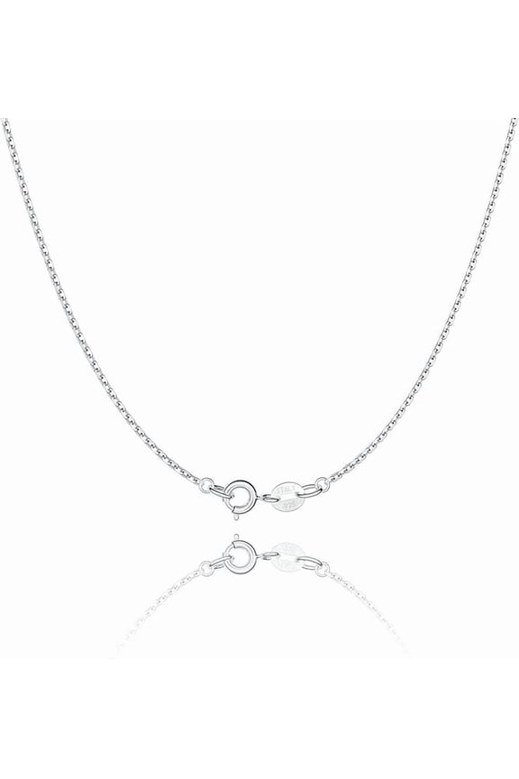 925 Sterling Silver Chain Necklace Chain for Women 1.1mm Cable Chains Necklace Upgraded Spring-Ring Clasp - Thin & Sturdy