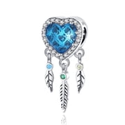 925 Sterling Silver Charm Bracelets Heart Stone Dreamcatcher Dangle Charms Women Bracelet Charm
