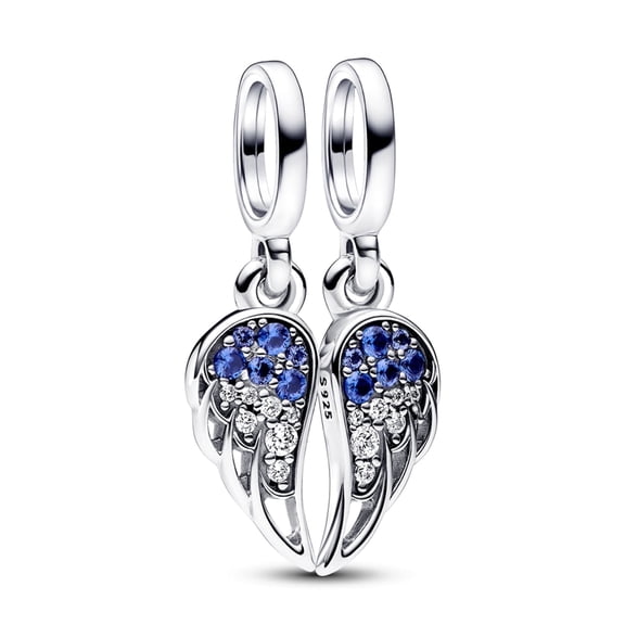 925 Sterling Silver Charm Bracelets Splitable Angel Wings Dangle Charm Women Bracelet Charm