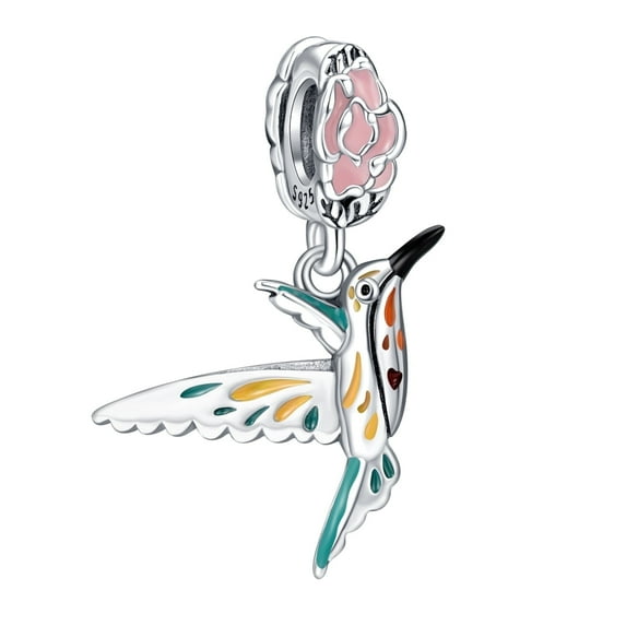 925 Sterling Silver Charm Women Bracelets Necklace Hummingbird Dangle Charms Women Girl Bracelet Charm Gift