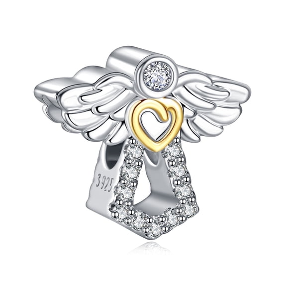 ROSIANNA 925 Sterling Silver Charm for Bracelets Angel Wing Love Bead Charms Women Girl Bracelet Charm Gifts