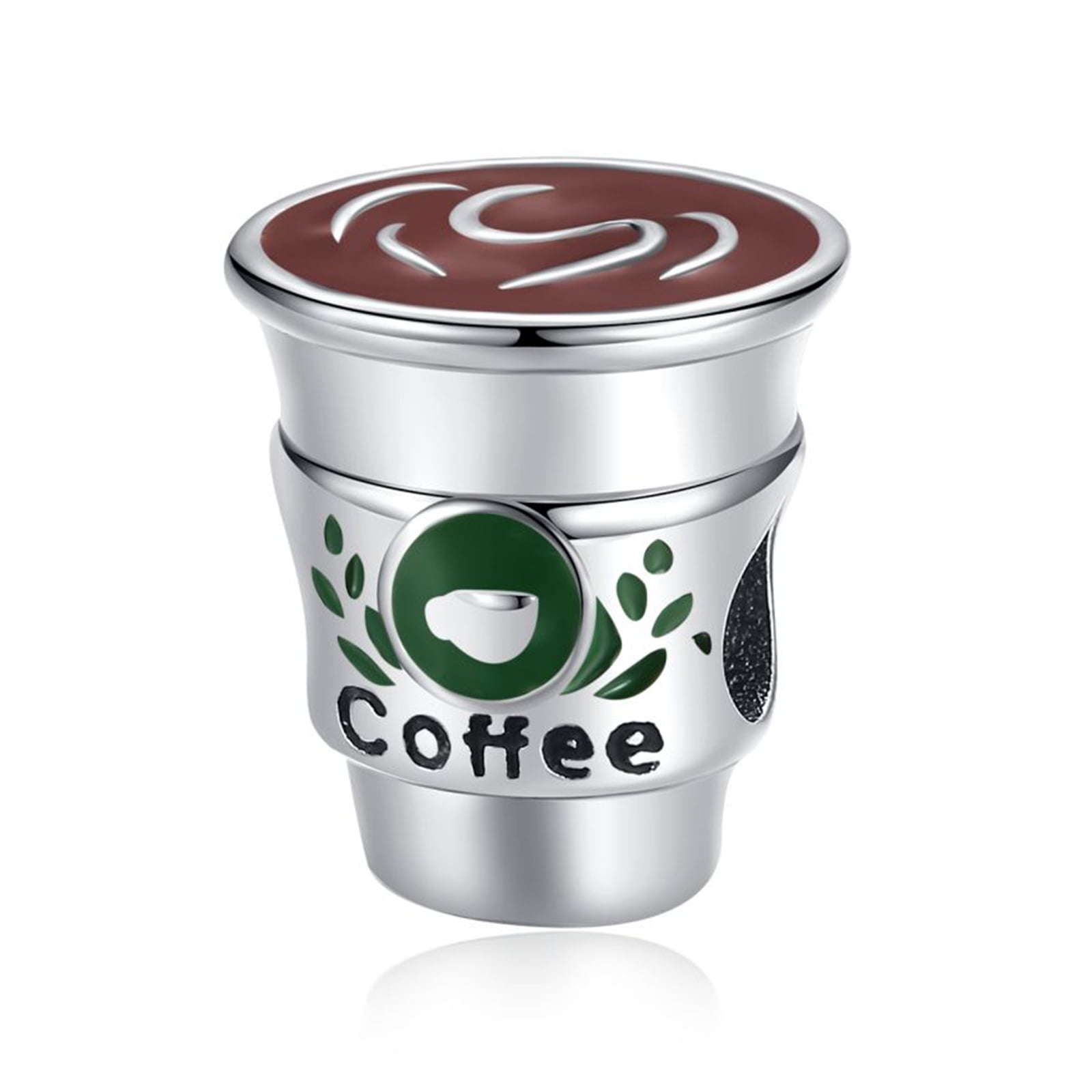 AMUEFER 925 Sterling Silver Charm for Bracelets Coffee Cup Bead Charms Women Bracelet Charm
