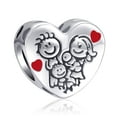 thumbnail image 1 of ROSIANNA 925 Sterling Silver Charm for Bracelets Family Portrait Heart Charm Women Bracelet Charm, 1 of 6