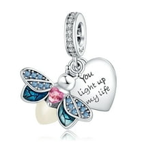 ROSIANNA 925 Sterling Silver Charm for Bracelets Women Firefly Glow-At-Night Dangle Charms Women Bracelet Charm