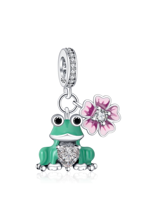 925 Sterling Silver Charm for Bracelets Frog Flower Dangle Pendant Charms Women Girl Bracelet Charm Gifts