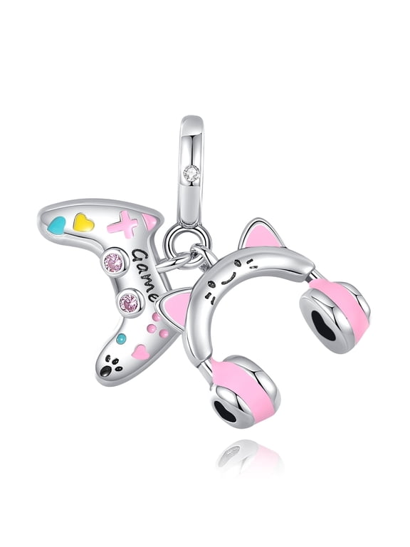 925 Sterling Silver Charm for Bracelets Game Console & Headphone Dangle Charms Women Bracelet Charm