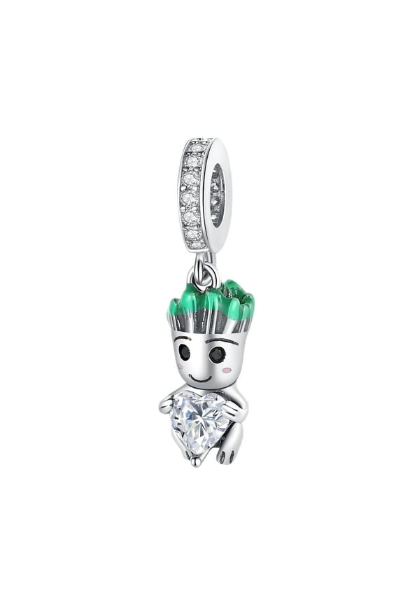 925 Sterling Silver Charm for Bracelets Happy Groot Man Dangle Charms Women Bracelet Charm