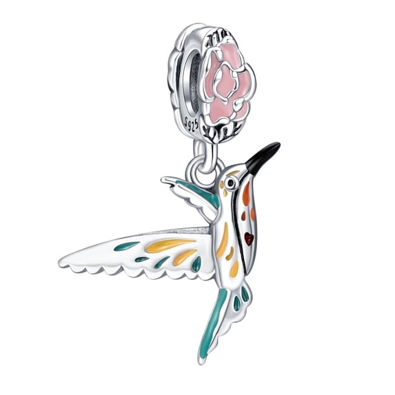 ROSIANNA 925 Sterling Silver Charm for Bracelets Hummingbird Dangle Charms Women Girl Bracelet Charm Gift