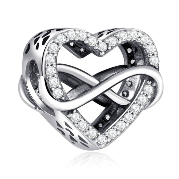 925 Sterling Silver Charm for Bracelets Infinitive Love Heart Charms Women Bracelet Charm
