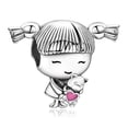 thumbnail image 1 of 925 Sterling Silver Charm for Bracelets Little Baby Girl Bead Charms Women Bracelet Charm, 1 of 6