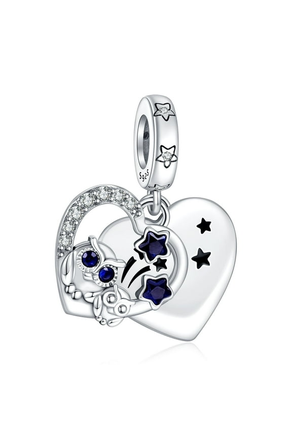925 Sterling Silver Charm for Bracelets Night Owls Dangle Charms Women Bracelet Charm