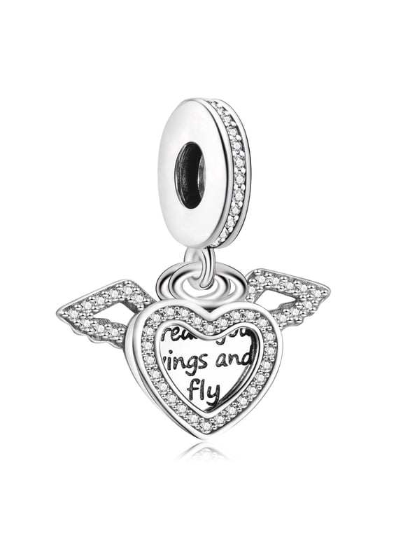 925 Sterling Silver Charm for Bracelets Wings of Graduation Pendant Charm Women Bracelet Charm