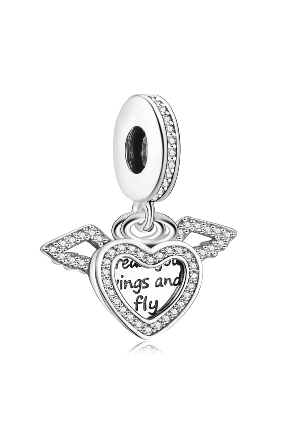 925 Sterling Silver Charm for Bracelets Wings of Graduation Pendant Charm Women Bracelet Charm