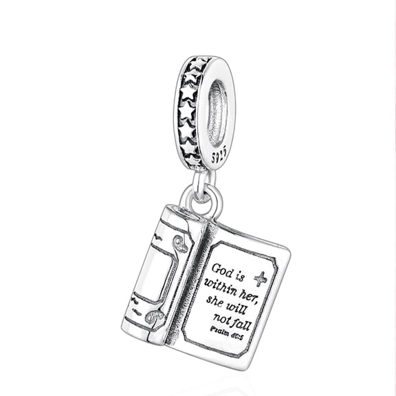 ROSIANNA 925 Sterling Silver Charm for Bracelets The Bible Charms Women Bracelet Charm