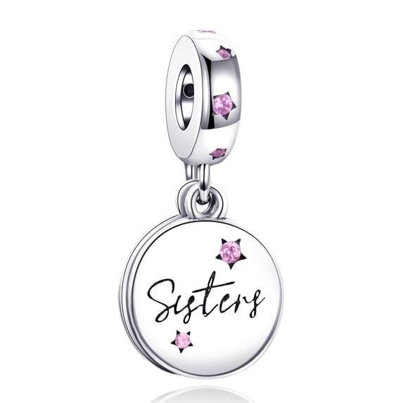 925 Sterling Silver Charm for Bracelets Sisters Dangle Charms Women Bracelet Charm