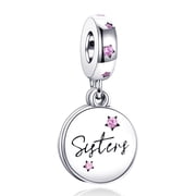 ROSIANNA 925 Sterling Silver Charm for Bracelets Sisters Dangle Charms Women Bracelet Charm