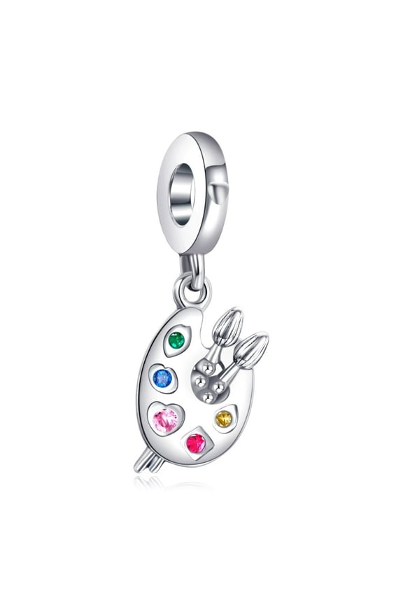 925 Sterling Silver Charm for Bracelets Artist's Palette Dangle Charms Women Bracelet Charm