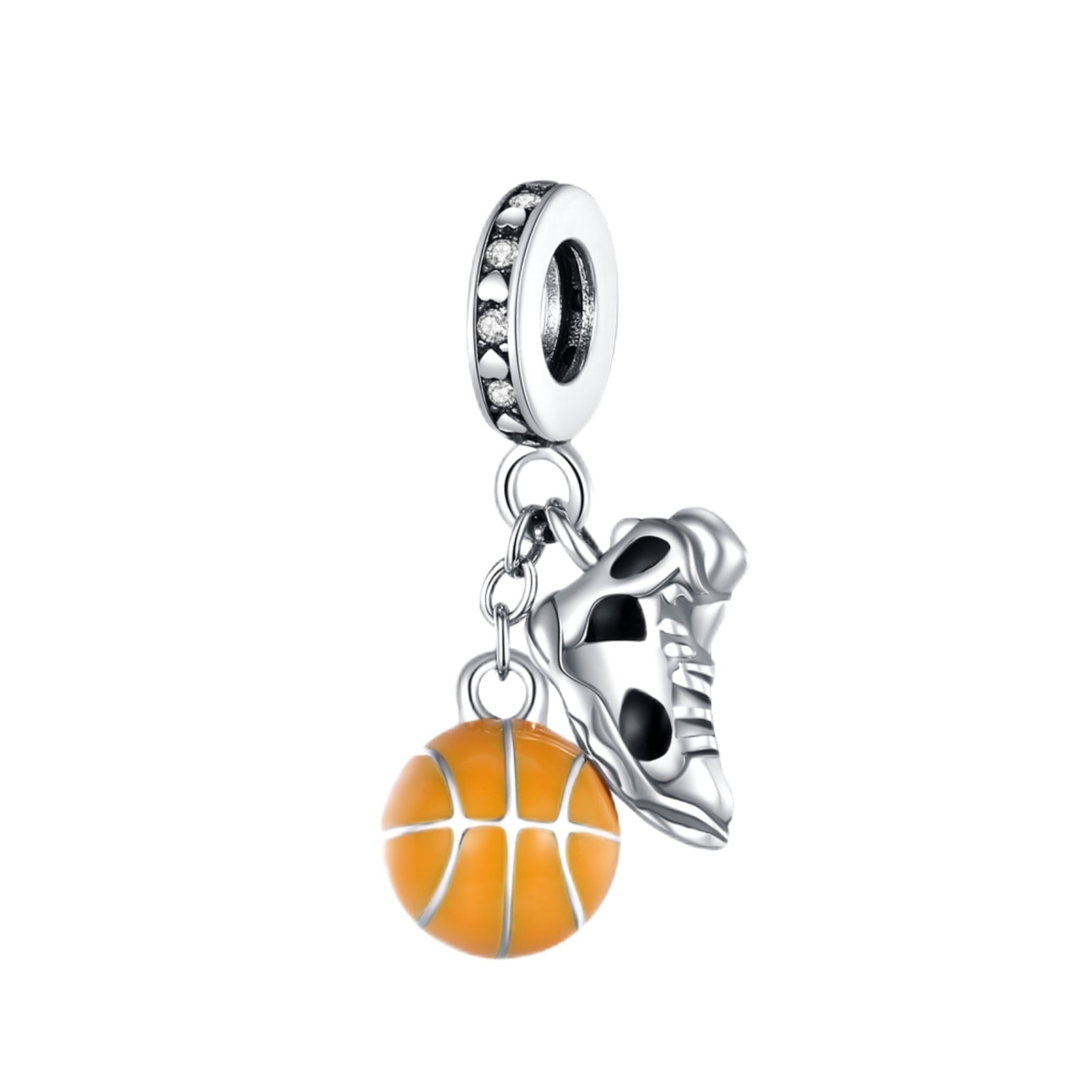 ROSIANNA 925 Sterling Silver Charm for Bracelets Basketball & Shoes Charms Women Bracelet Charm