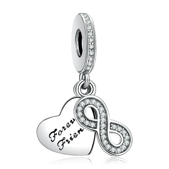 ROSIANNA 925 Sterling Silver Charm for Bracelets Best Friends Infinity Dangle Charms Women Bracelet Charm