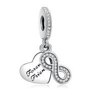 ROSIANNA 925 Sterling Silver Charm for Bracelets Best Friends Infinity Dangle Charms Women Bracelet Charm